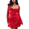 Fashion Corset Lace Long Sleeve Dress Sexy Y2K Backless Lace Up Short Dresses Womens Clothing Angelwarriorfitness.com