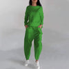 Solid Color Fashion Sweatshirt Long Sleeve Back Slit Top With Pockets Loose Trousers Women's Clothing Angelwarriorfitness.com