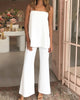 Sexy Solid Color Simple SuitSling Top Plus  Flared Pants Women Angelwarriorfitness.com