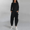 Solid Color Fashion Sweatshirt Long Sleeve Back Slit Top With Pockets Loose Trousers Women's Clothing Angelwarriorfitness.com