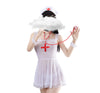 Erotic Lingerie Nurse Uniform Transparent Mesh Nightdress Angelwarriorfitness.com