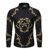 New Mens Long Sleeve Shirts Slim Fit Casual Shirt For Men Flower Shirt Angelwarriorfitness.com