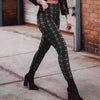 Plaid high waist leggings women casual pants Angelwarriorfitness.com