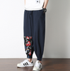 Cotton Harem Mens Pants Summer Male Casual Jogger Pants Floral Print Patchwork Baggy Loose Pants Trousers Angelwarriorfitness.com