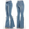 Ladies jeans mid-waisted denim trousers stretch jeans Angelwarriorfitness.com
