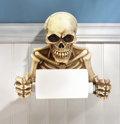 Funny Retro Skeleton Skull Bathroom Toilet Paper Holder Angelwarriorfitness.com