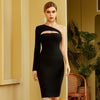Women Black One Shoulder Bandage Dress Sexy Party Dresses Angelwarriorfitness.com
