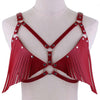 Bikini Bra PU Leather Fringed Sling Bra Straps Chest Strap Waist Belt Angelwarriorfitness.com