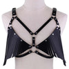 Bikini Bra PU Leather Fringed Sling Bra Straps Chest Strap Waist Belt Angelwarriorfitness.com