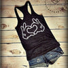 Cute Two-handed Love Printed Vest Women Sleeveless T-shirt Angelwarriorfitness.com