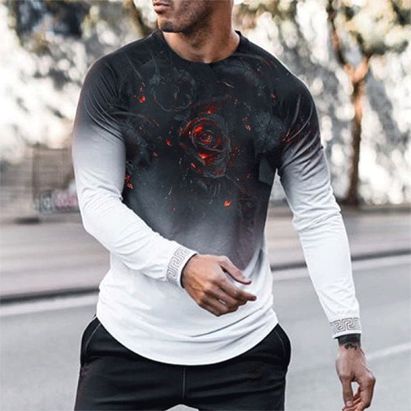 Loose V-neck Print Shirt Angelwarriorfitness.com