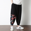 Cotton Harem Mens Pants Summer Male Casual Jogger Pants Floral Print Patchwork Baggy Loose Pants Trousers Angelwarriorfitness.com