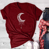 Sun Moon Women Tshirt O-neck T Shirt Women Cotton Printed Camiseta Mujer Short Sleeve Tshirt Angelwarriorfitness.com