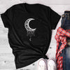 Sun Moon Women Tshirt O-neck T Shirt Women Cotton Printed Camiseta Mujer Short Sleeve Tshirt Angelwarriorfitness.com