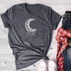 Sun Moon Women Tshirt O-neck T Shirt Women Cotton Printed Camiseta Mujer Short Sleeve Tshirt Angelwarriorfitness.com