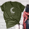Sun Moon Women Tshirt O-neck T Shirt Women Cotton Printed Camiseta Mujer Short Sleeve Tshirt Angelwarriorfitness.com