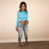 Women Long Sleeve Slim Sexy Basic Tee Tops Cotton Women Crop Top Shirt Solid Color O-Neck Basic Short Crop Tops Women Tshirts Angelwarriorfitness.com