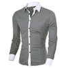 Mens Casual Long Sleeve Slim Fit Shirts Angelwarriorfitness.com