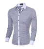 Mens Casual Long Sleeve Slim Fit Shirts Angelwarriorfitness.com