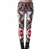 Poker Print Red Heart Queen Leggings Angelwarriorfitness.com