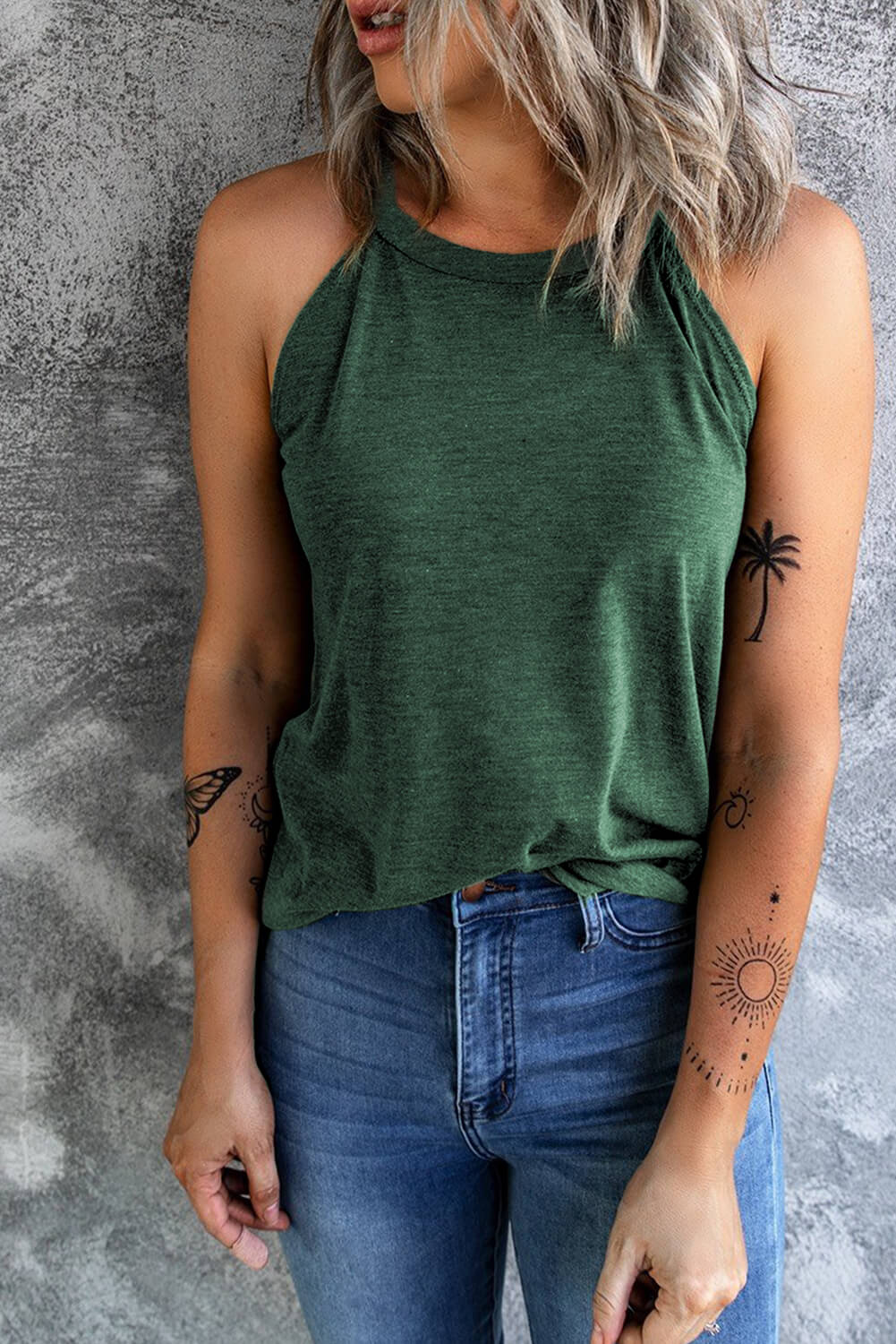 Curved Hem Grecian Tank Top Angelwarriorfitness.com