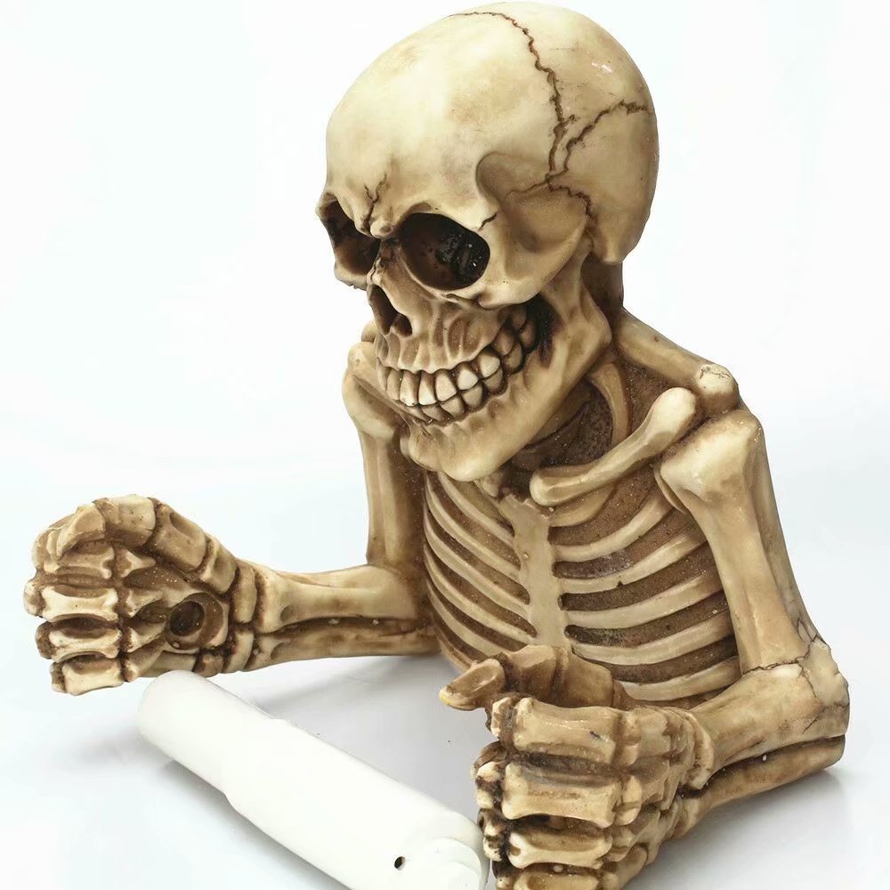Funny Retro Skeleton Skull Bathroom Toilet Paper Holder Angelwarriorfitness.com