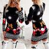 Long sleeve crew neck Christmas print sexy dress Angelwarriorfitness.com