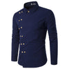 Slim square collar long sleeve shirt men Angelwarriorfitness.com