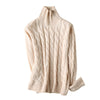 Turtleneck cashmere women's twist knit bottoming shirt Angelwarriorfitness.com