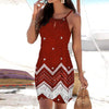 Halter neck printed sleeveless casual mini beach dress Angelwarriorfitness.com