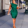 Women's One Shoulder Sleeveless Hip Wrap Dress Angelwarriorfitness.com