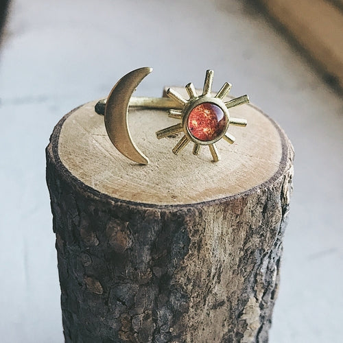 Sun and Moon Sculptural Statement Ring Angelwarriorfitness.com