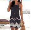 Halter neck printed sleeveless casual mini beach dress Angelwarriorfitness.com