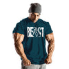 Printed beast men's collar sports cotton T-shirt muscle generation Angelwarriorfitness.com