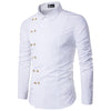 Slim square collar long sleeve shirt men Angelwarriorfitness.com