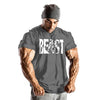 Printed beast men's collar sports cotton T-shirt muscle generation Angelwarriorfitness.com
