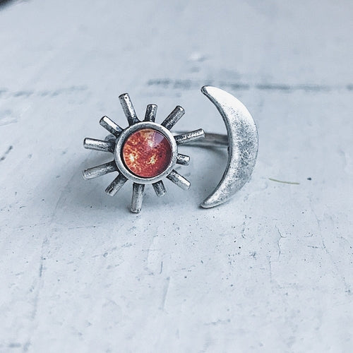 Sun and Moon Sculptural Statement Ring Angelwarriorfitness.com
