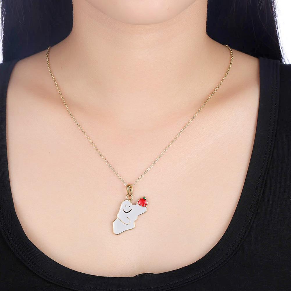Halloween Ghost Necklace in 18K Gold Plated ITALY Made Angelwarriorfitness.com