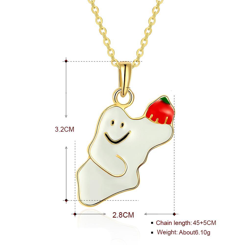 Halloween Ghost Necklace in 18K Gold Plated ITALY Made Angelwarriorfitness.com