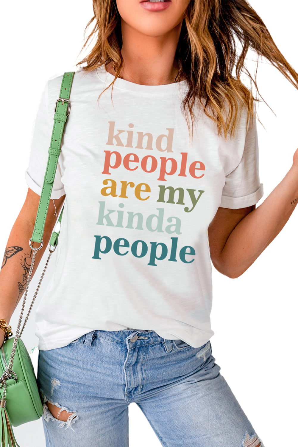 Letters Graphic Print Round Neck Short Sleeve T Shirt Angelwarriorfitness.com