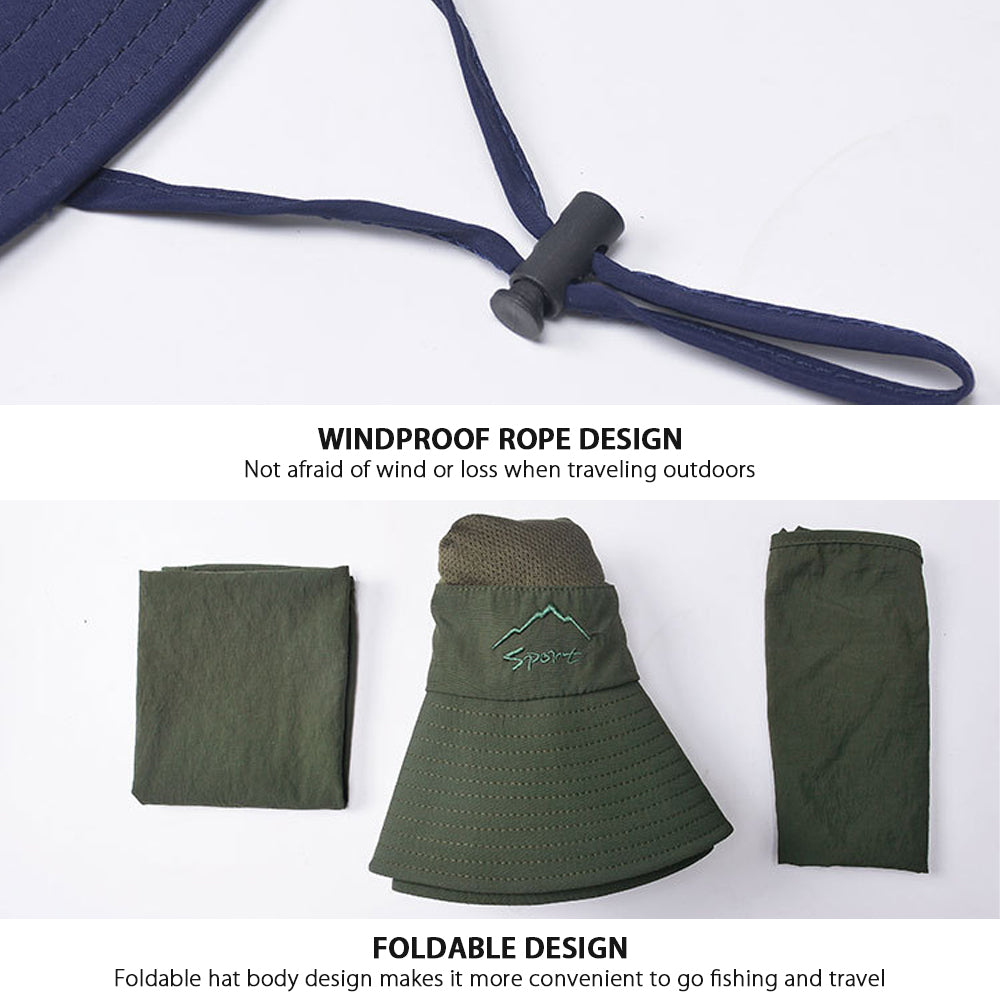 Fishing Hat Outdoor Sun Protection Hat with Removable Neck Face Mask Angelwarriorfitness.com