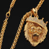 Europe and the United States selling diamond crown lion hip-hop luminous necklaces men Unisex gold-plated hiphop luminous Pendant Angelwarriorfitness.com