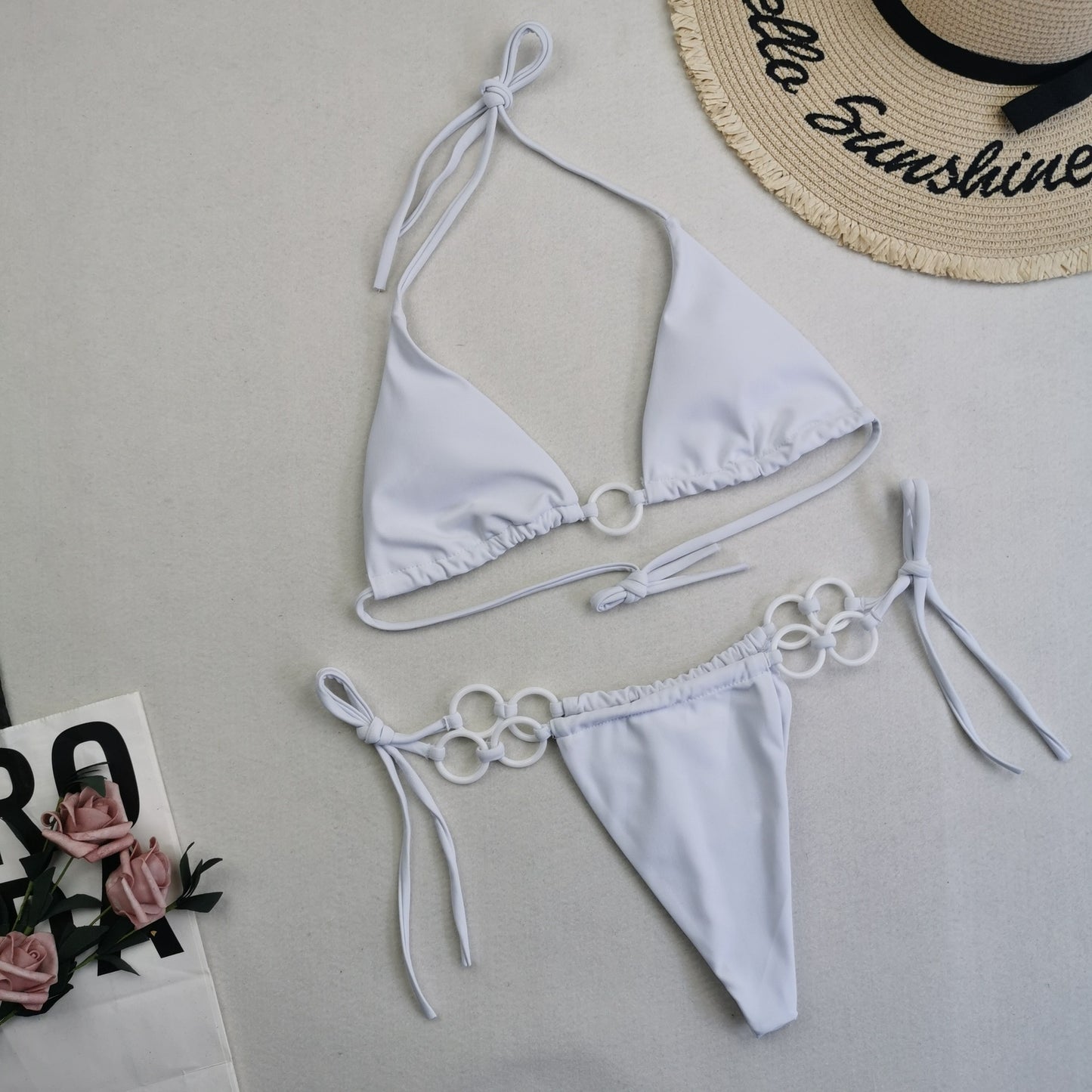 New Women's Split Bikini Double Fabric Lace-up Swimwear Angelwarriorfitness.com
