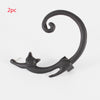 Single Piece Punk Style Cat Post Earring with Ear Cuff Rock Animal Black Stud Earring Angelwarriorfitness.com
