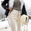 Versatile drawstring white jeans Angelwarriorfitness.com