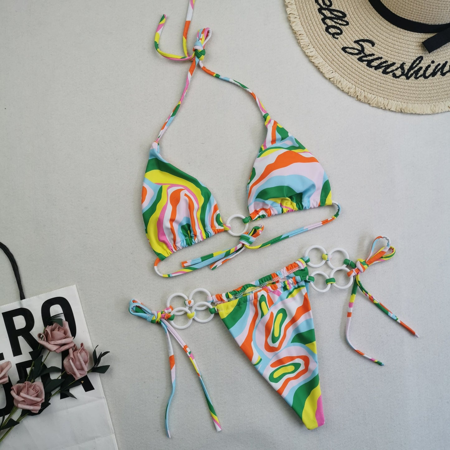 New Women's Split Bikini Double Fabric Lace-up Swimwear Angelwarriorfitness.com