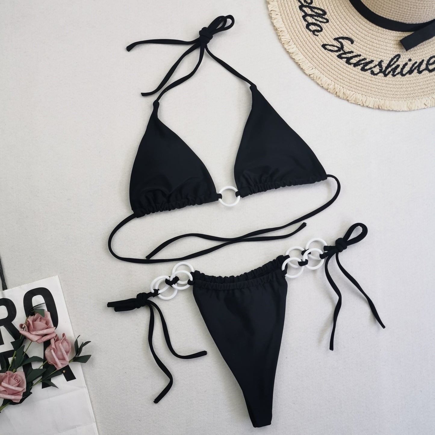 New Women's Split Bikini Double Fabric Lace-up Swimwear Angelwarriorfitness.com