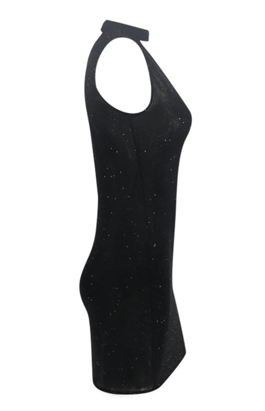 sequin sleevless one-shoulder dress Angelwarriorfitness.com