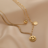 Double-Layered Smile Face Charm Necklace Angelwarriorfitness.com