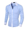 Mens Casual Long Sleeve Slim Fit Shirts Angelwarriorfitness.com